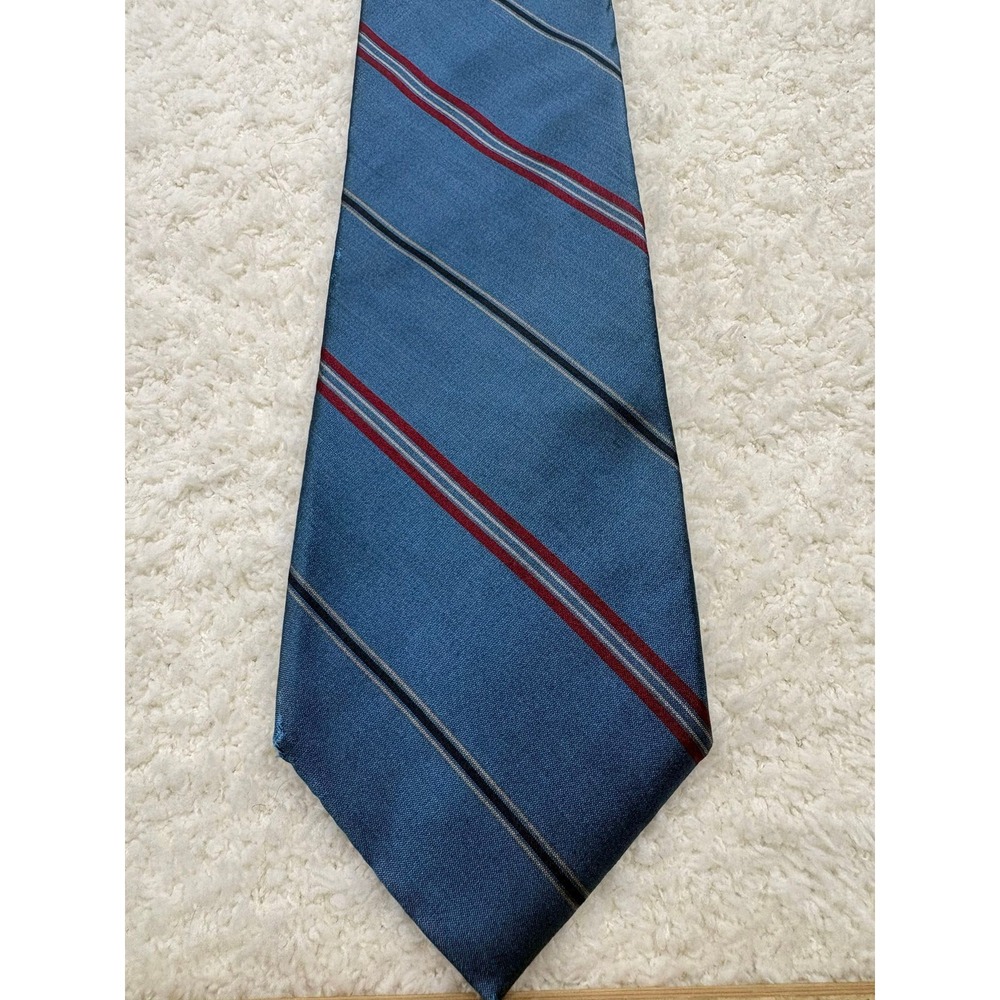 Adolfo Tie Necktie Mens Blue Excellent Silk Striped Classic Formal Business